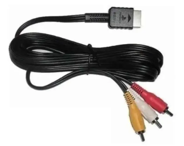 Cabo de áudio e vídeo RCA (cabo AV), PlayStation, PS1, PS2 e PS3<br>