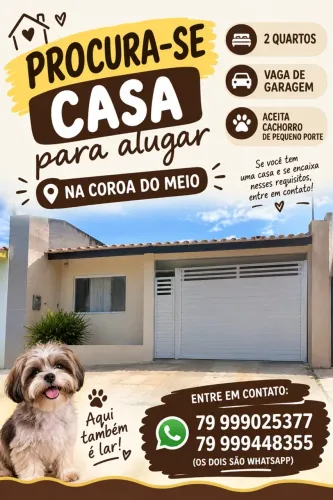 Procura-se casa pra alugar na coroa do meio