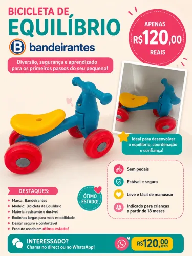Bicicleta de equilíbrio 
