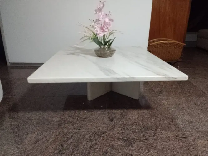 Mesa de centro de mármore branco top
