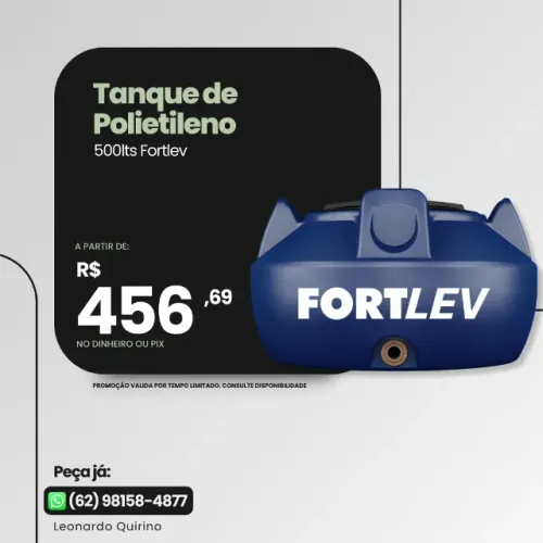 Caixa d'água tipo TANQUE 500lts Fortlev Azul