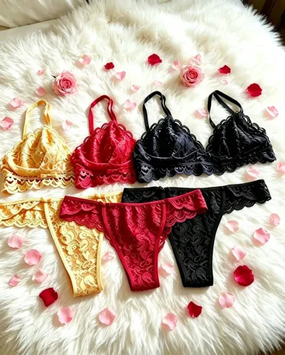 Kit 3 unidades conjunto de lingerie sexy confort