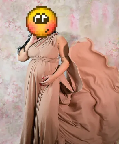 vestido gestante amarrações bege
