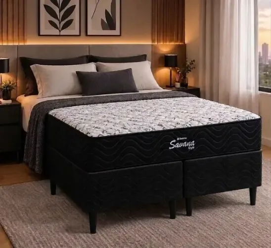 Conjunto Box QUEEN Savana com Molas Ensacadas - Entrega Grátis p/Fortaleza