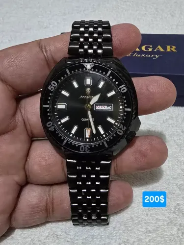 Relógio da Poedagar luxo preto em aço original