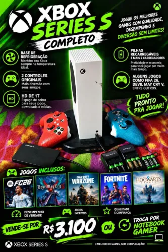 Xbox series s completo ( troco por notebook gamer)