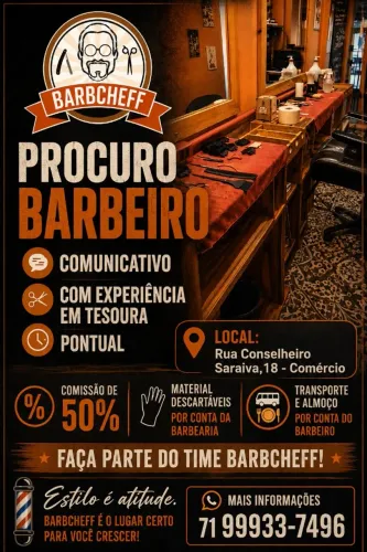 Vaga para Barbeiro (com ou sem experiência)