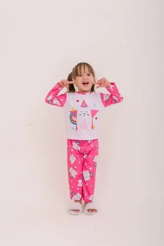 Pijama Mundo Colorá Infantil menina longo tamanho 2 - Suede + Elastano.