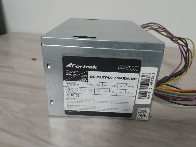 Fonte fortrek 450w funcionando