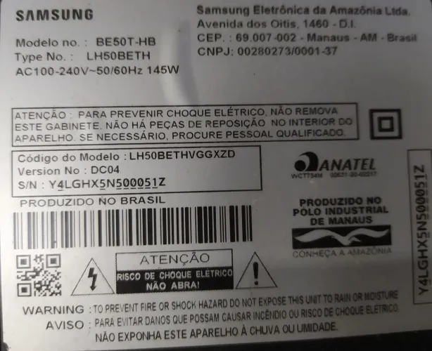 Vendo Placas TV Samsung BE50T-HB