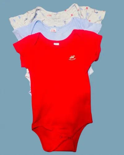 Pack de três bodies de bebê 9 a 12 meses