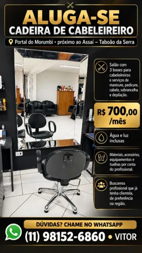 Aluga-se Cadeira de Cabeleireiro
