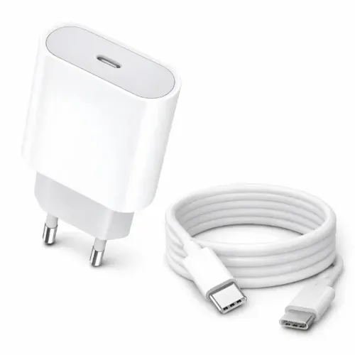 Kit Carregador 35w + Cabo Usb-c Compatível com Iphone 15 16 Branco