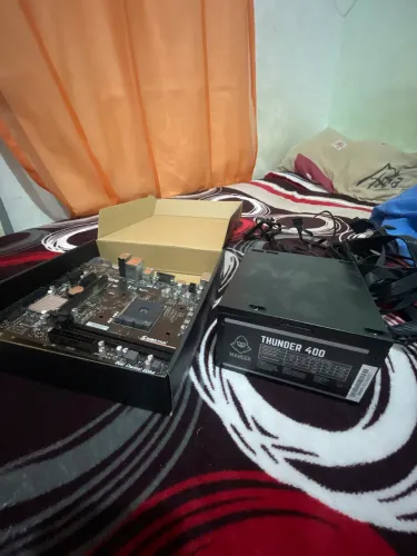 Placa mãe b450mph bio star + fonte 400w da mancer