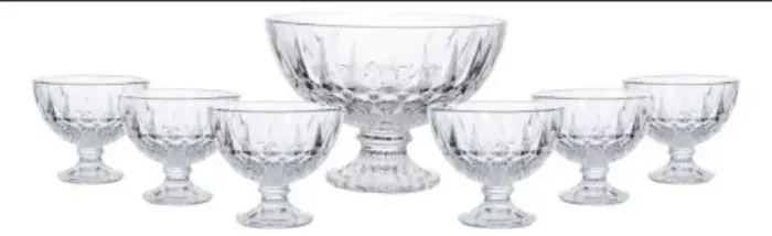 Bowl (tigela) e 6 Taças Sobremesa