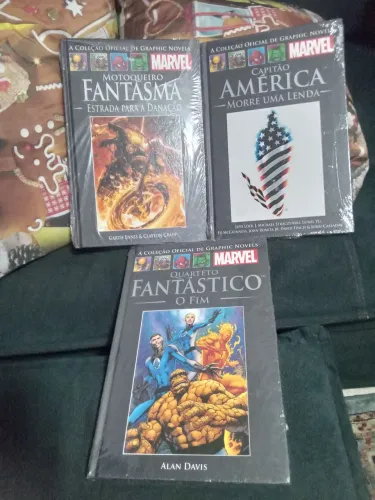 3 HQ Marvel novas lacradas Motoqueiro Fantasma Quarteto Fantástico Capitão América