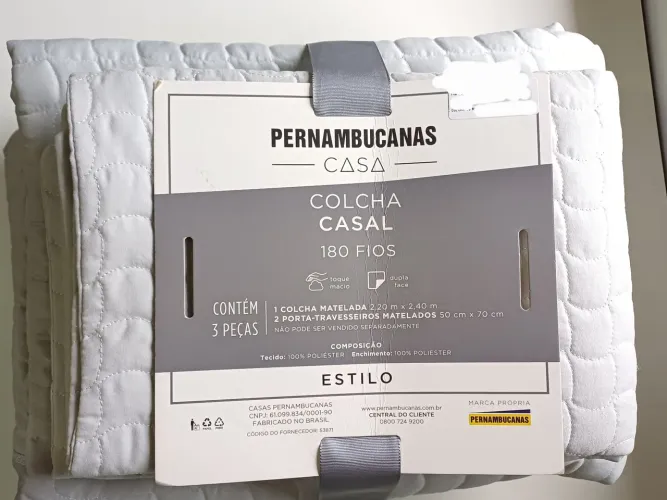 Colcha casal e porta travesseiro Matelados 180 fio