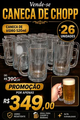 Kit de 26 canecas de 520ml 