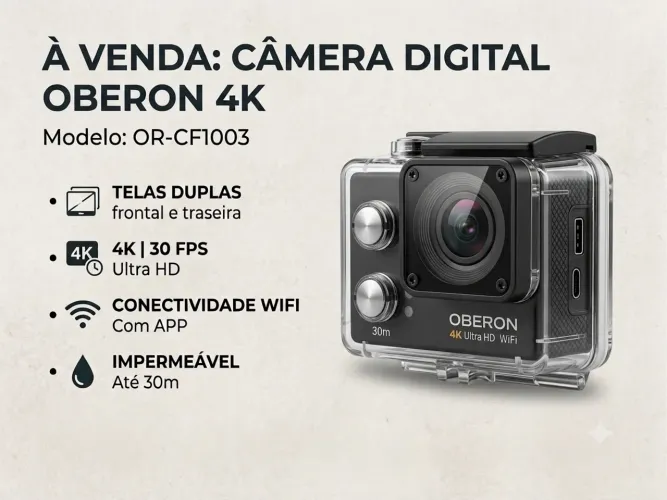Câmera Action 4K Ultra HD Wi-Fi Prova D?água - Nova