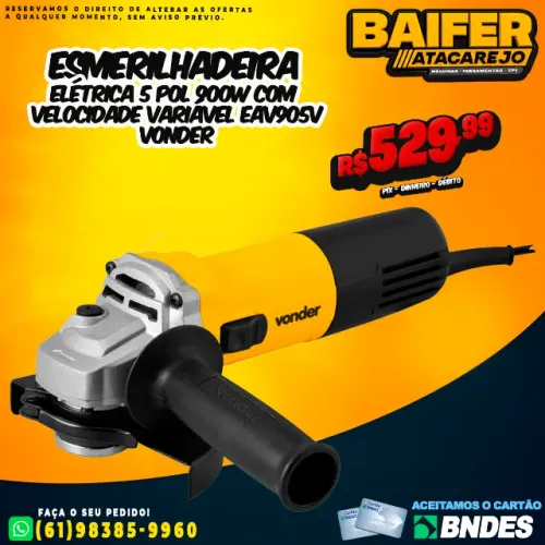 Esmerilhadeira 5 Pol 900w Com Velocidade Variável EAV905v Vonder