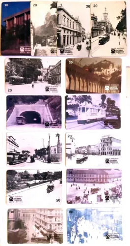 Cartões Telefônicos Sistema Telebrás - Série Bondes - Lote com 14 Cartões - 1996/1997