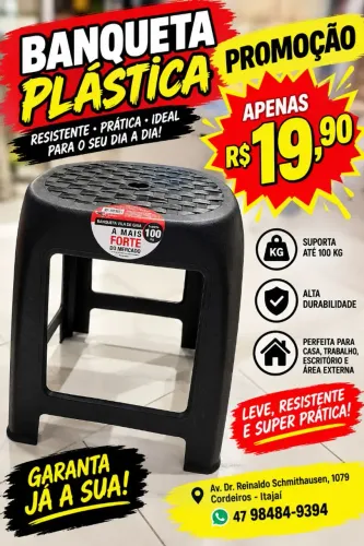 Banquetas de plástico apenas 19,90 a unidade