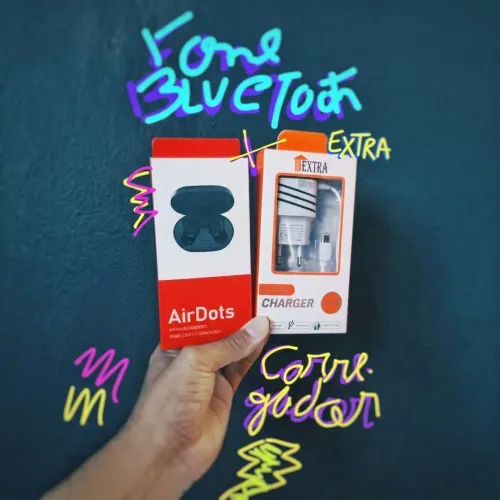 Fones bluetooth airdots + carregador