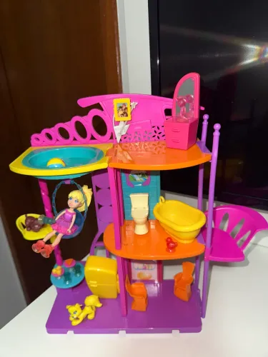 Casinha Polly Pocket com boneca e todos os acessórios original, ( suction cup )