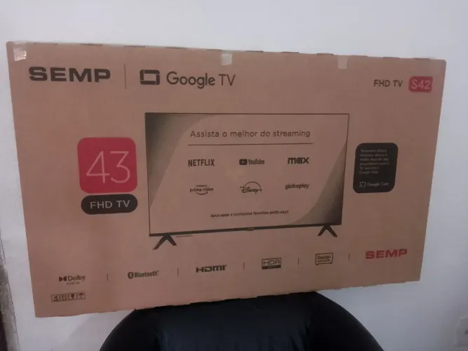 Caixa para tv semp 43 polegadas nova com totos os isopor 