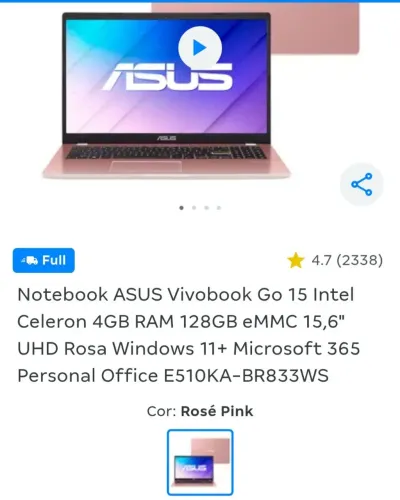 Venda de notebook