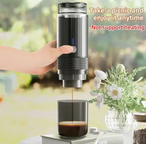 Máquina de café expresso portátil.