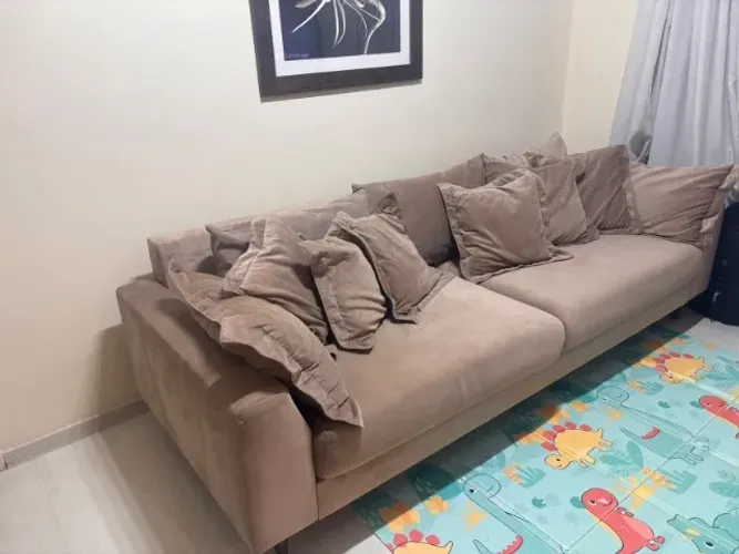 Sofá suede de 3 metros impermeável feito sob media