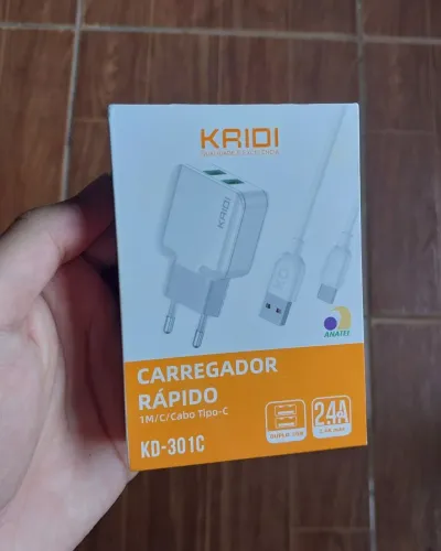 Carregador Kaidi Tipo C Turbo 12w 2 Portas USB - Novo