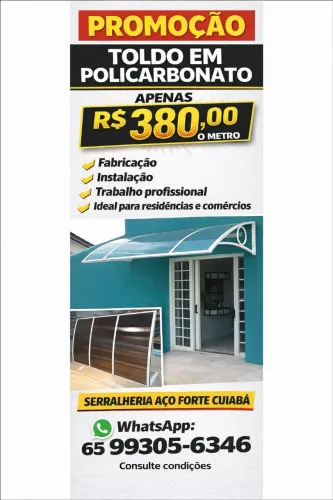 Toldo em policarbonato