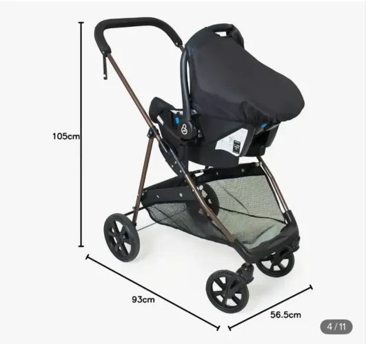 Carrinho e bebê conforto galzerano