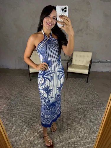 Vestido farm canelado