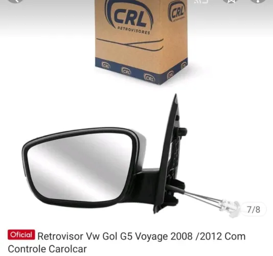 Retrovisor Gol Voyage lado passageiro