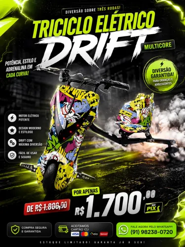 Triciclo elétrico drift 