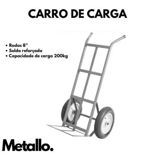 CARRINHO DE CARGA 200kg NOVO METALLO