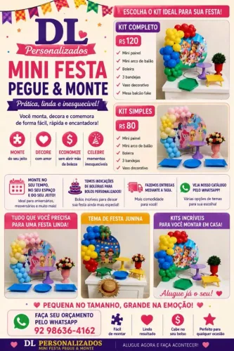Mini Festa na Mesa ?Pegue e Monte
