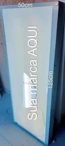 Painel Luminoso Placa Luminosa Metal e Acrílico 125x50