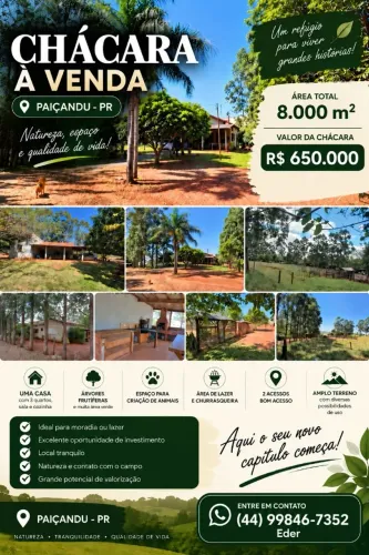 Chácara á venda - Paiçandu