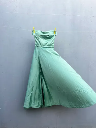 Vestido festa verde menta