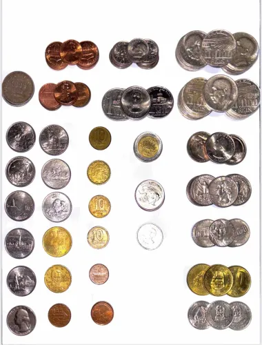 Moedas antigas de vários países 