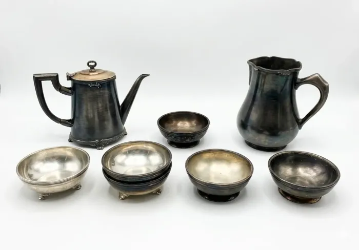Conjunto de baixela de prata