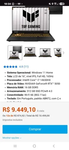 Notebook Asus TUF16
