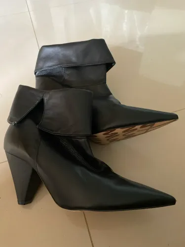 Bota Animale Couro Preta (Estilo Slouch / Cano Dobrado)