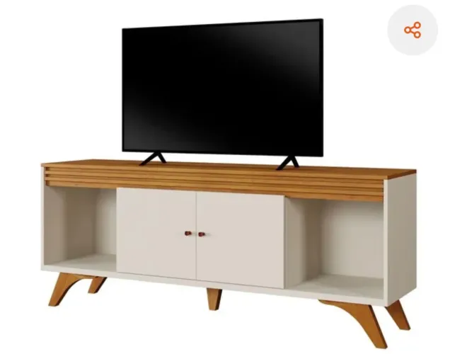 Rack Para Tv Até 65 Polegadas Madrid 2 Portas Off White/naturalle - Mavaular