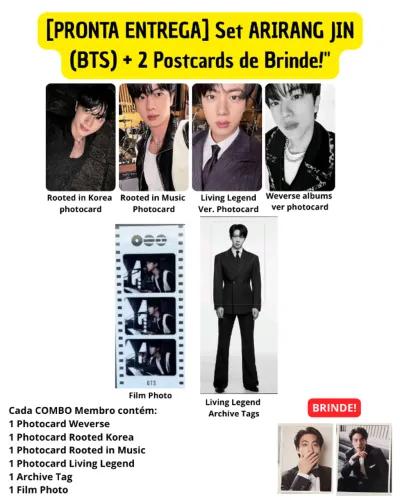 VENDO/VENDA SET DE MEMBRO ARIRANG (INCLUSO DOIS POSTERCARD DE BRINDE)