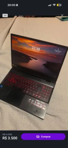 Notebook Gamer Acer Nitro 5 256Gb SSD i5 3.1Ghz 8Gb RAM Placa de Vídeo 4gb